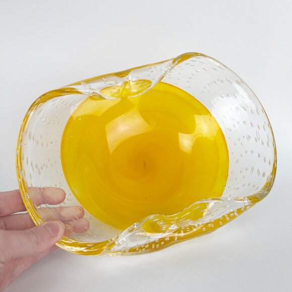 Vintage Other - Vintage Murano Large Glass Art Dish Bowl Handmade Hand Blown Gift Present Rare